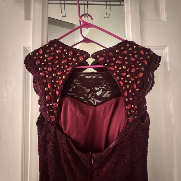 Night Way Collections Dresses & Skirts - Night Way Collections Burgundy Lace Wedding Dress